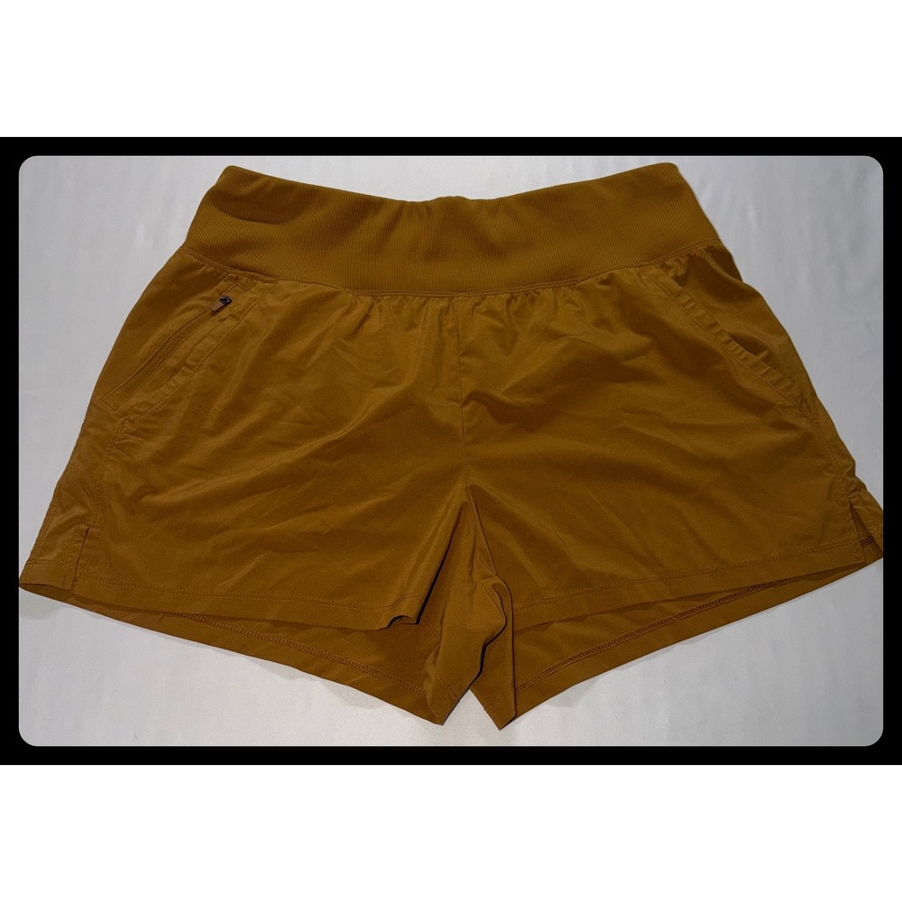 All In Motion Running Shorts Women L Brown High Rise Pockets Athletic